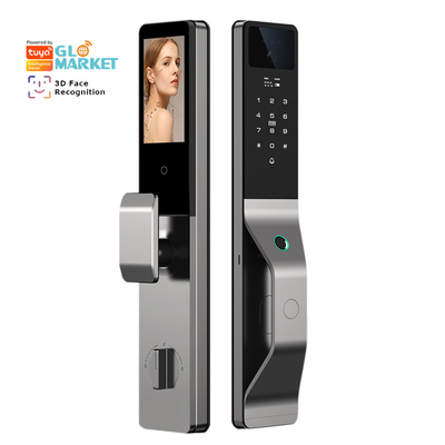 Glomarket Алюминиевый сплав Автоматический Tuya Smart Door Lock 3D распознавание лица видео интерком цифровой отпечаток пальца замок