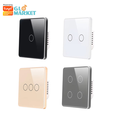 Glomarket Smart EU/UK 1-4Gang Wall Switch WIFI/Zigbee Glass Panel Light Switch Tuya Smart Switch с поддержкой Google Alexa