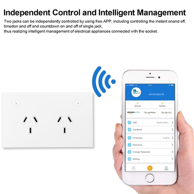 Glomarket Tuya Au Smart Wifi Socket Timer Беспроводная розетка с 2 usb-разъемами для работы с Alexa и Google Home
