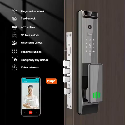 Glomarket Tuya Digital Smart Lock Полностью автоматическая биометрическая система безопасности отпечатки пальцев 3D распознавание лица пароль дверной замок