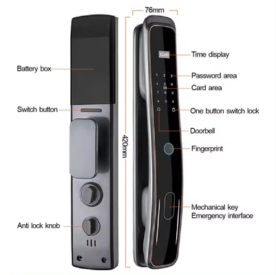 Glomarket Полностью автоматический Tuya Wifi Smart Door Lock Мобильный телефон Управление пальцем Цифровой пароль Умный замок с камерой
