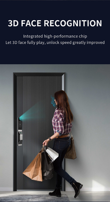 Glomarket Алюминиевый сплав Автоматический Tuya Smart Door Lock 3D распознавание лица видео интерком цифровой отпечаток пальца замок