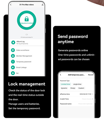 Glomarket Tuya Wifi Smart Lock Алюминиевые деревянные двери распознавание лица отпечатки пальцев биометрические отпечатки пальцев цифровой умный замок
