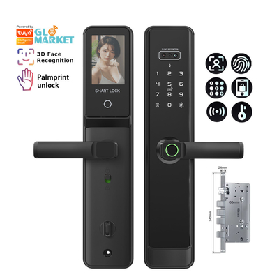 Glomarket Tuya Wifi Smart Lock Алюминиевые деревянные двери распознавание лица отпечатки пальцев биометрические отпечатки пальцев цифровой умный замок