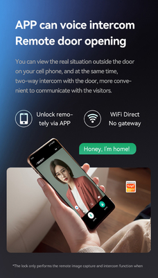 Glomarket Tuya Wifi Smart Lock Алюминиевые деревянные двери распознавание лица отпечатки пальцев биометрические отпечатки пальцев цифровой умный замок