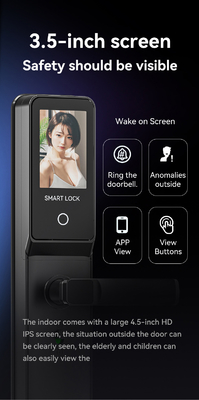 Glomarket Tuya Wifi Smart Lock Алюминиевые деревянные двери распознавание лица отпечатки пальцев биометрические отпечатки пальцев цифровой умный замок