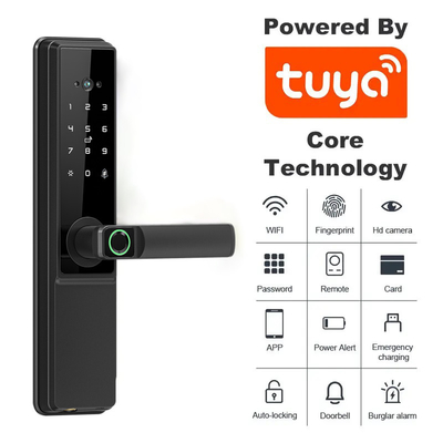 Glomarket Tuya Wifi Smart Door Lock With Cat Eye Цифровой замок электронный отпечаток пальцев Умный дом