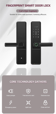 Glomarket Tuya Wifi Smart Door Lock With Cat Eye Цифровой замок электронный отпечаток пальцев Умный дом