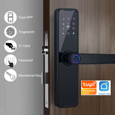 Glomarket Wifi Tuya Smart Door Lock Алюминиевый отпечаток пальца Пароль Карта Ключ Разблокировать Биометрический Цифровой Умный Замок