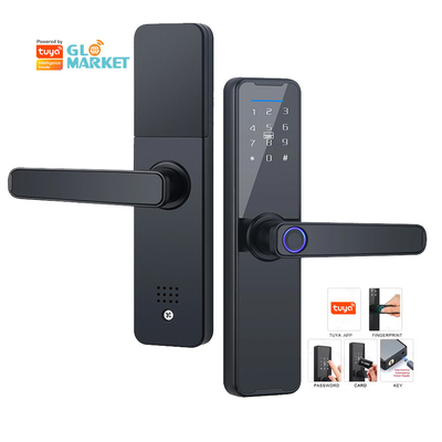 Glomarket Wifi Tuya Smart Door Lock Алюминиевый отпечаток пальца Пароль Карта Ключ Разблокировать Биометрический Цифровой Умный Замок
