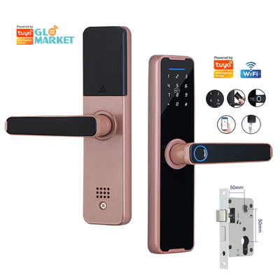 Glomarket Wifi Tuya Smart Door Lock Алюминиевый отпечаток пальца Пароль Карта Ключ Разблокировать Биометрический Цифровой Умный Замок