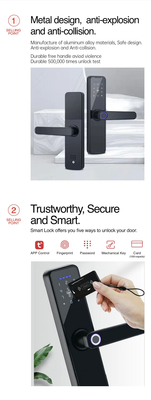 Glomarket Wifi Tuya Smart Door Lock Алюминиевый отпечаток пальца Пароль Карта Ключ Разблокировать Биометрический Цифровой Умный Замок