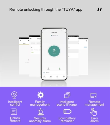 Гломаркет Домашняя квартира Туя Умный Wi-Fi Цифровой дверной замок Телефон APP Удаленное управление Безопасность Отпечатки пальцев Умный дверной замок