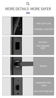 Glomarket Tuya Smart WiFi Digital Door Lock Code RFID IC Card Smartphone App Отключается биометрический отпечаток пальца Умный замок