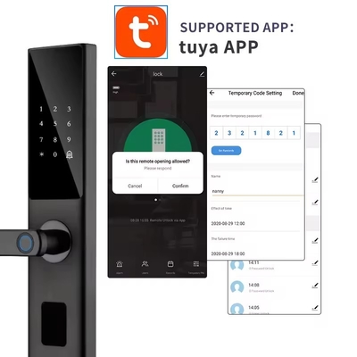 Glomarket Tuya Smart WiFi Digital Door Lock Code RFID IC Card Smartphone App Отключается биометрический отпечаток пальца Умный замок