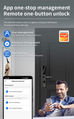 Glomarket Tuya Smart WiFi Digital Door Lock Code RFID IC Card Smartphone App Отключается биометрический отпечаток пальца Умный замок