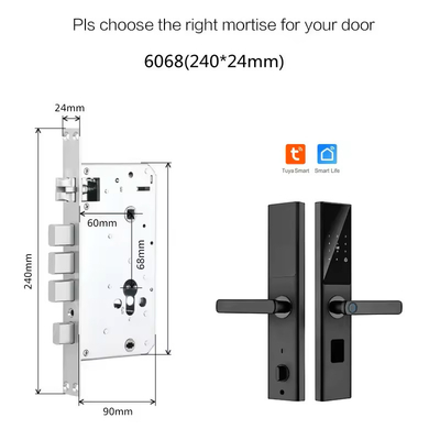 Glomarket Tuya Smart WiFi Digital Door Lock Code RFID IC Card Smartphone App Отключается биометрический отпечаток пальца Умный замок