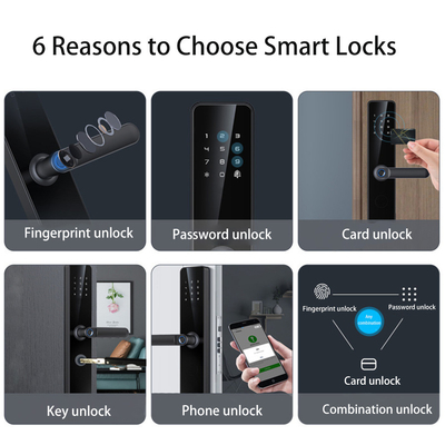 Glomarket Tuya Smart Security Цифровой дверной замок Биометрический отпечаток пальцев Ручка Умный замок Гостиница Квартира Замок Фабрика Цена