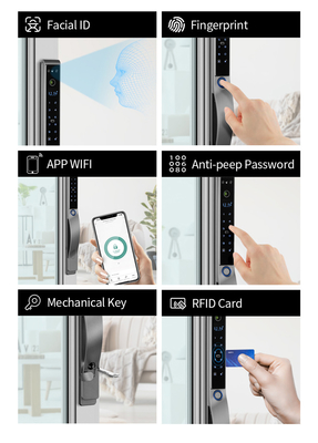 Glomarket Outdoor Electric Keyless 3D Face Recognition Tuya Digital Password Card Дверный замок водонепроницаемый отпечаток пальца Умный замок