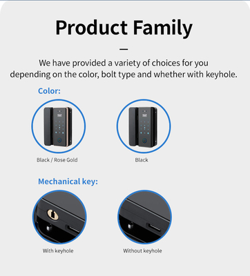 Glomarket Wifi Tuya App Удаленное управление Умный отпечаток пальца Стеклянная дверь Замок Карта Пароль Лицо Разблокировать Для Нажатия Сдвижная дверь