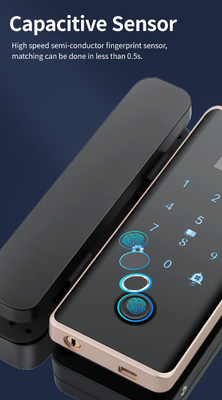 Glomarket Wifi Tuya App Удаленное управление Умный отпечаток пальца Стеклянная дверь Замок Карта Пароль Лицо Разблокировать Для Нажатия Сдвижная дверь