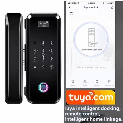 Glomarket Smart Tuya Wifi Стеклянный дверной замок отпечаток пальца Цифровая клавиатура Парольный замок Интеллектуальная связь Удаленное разблокирование
