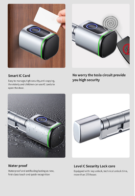 Glomarket Home Smart Door Lock Ttlock Smart Fingerprint Card Key Unlock Регулируемый цилиндр Euro Smart Lock Туя Приложение дверной замок