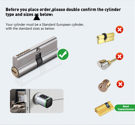 Glomarket Tuya Ttlock Smart Digital Keyless Door Lock Цилиндровый замок с комбинацией пароля и карты Электронный замок Цилиндры Smart Lock