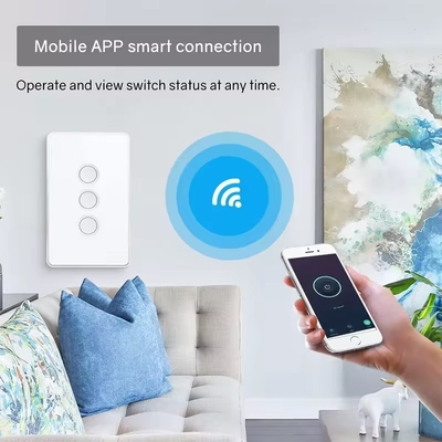 Tuya US Wifi / Зигби закаленное стекло Конкавный кнопка сенсорный свет переключатель 1/2/3/4 Ганг Wifi переключатель