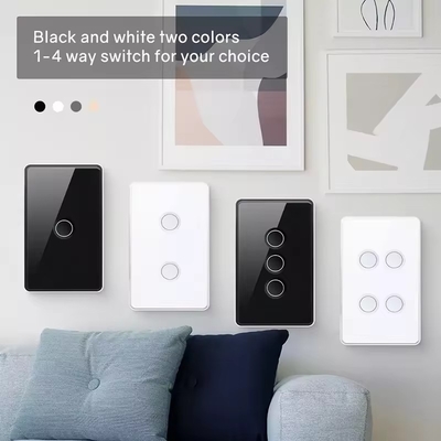 Tuya US Wifi / Зигби закаленное стекло Конкавный кнопка сенсорный свет переключатель 1/2/3/4 Ганг Wifi переключатель