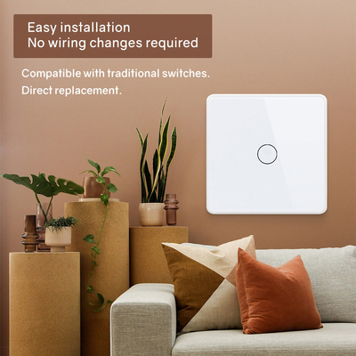 Glomarket Smart EU/UK 1-4Gang Wall Switch WIFI/Zigbee Glass Panel Light Switch Tuya Smart Switch с поддержкой Google Alexa