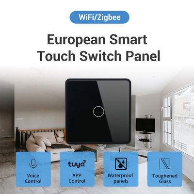 Glomarket Smart EU/UK 1-4Gang Wall Switch WIFI/Zigbee Glass Panel Light Switch Tuya Smart Switch с поддержкой Google Alexa