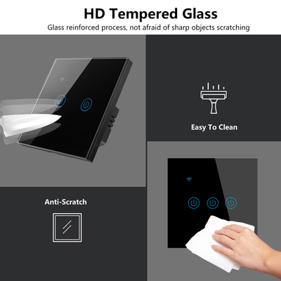 Glomarket EU 1/2/3/4 Gang Tuya Smart Switch Light Alexa Voice Control Touch Glass Wall Wireless WiFi Электрический переключатель