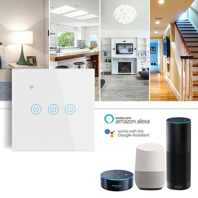 Glomarket EU 1/2/3/4 Gang Tuya Smart Switch Light Alexa Voice Control Touch Glass Wall Wireless WiFi Электрический переключатель