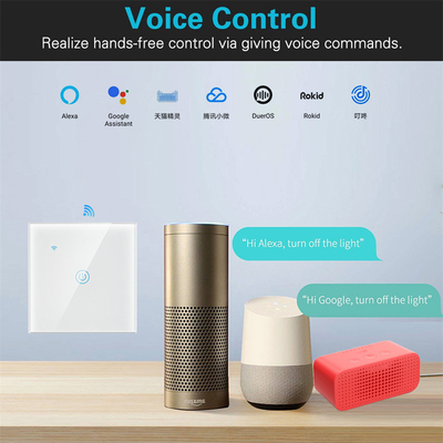 Glomarket EU 1/2/3/4 Gang Tuya Smart Switch Light Alexa Voice Control Touch Glass Wall Wireless WiFi Электрический переключатель