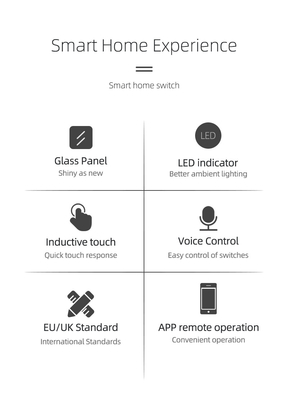 Glomarket EU 1/2/3/4 Gang Tuya Smart Switch Light Alexa Voice Control Touch Glass Wall Wireless WiFi Электрический переключатель