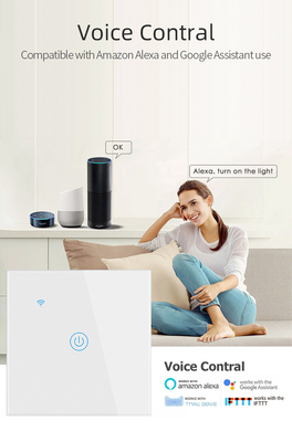 Glomarket EU 1/2/3/4 Gang Tuya Smart Switch Light Alexa Voice Control Touch Glass Wall Wireless WiFi Электрический переключатель