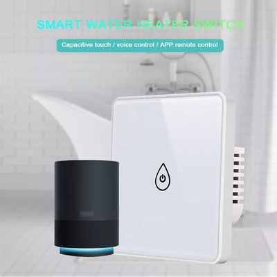 Glomarket Tuya Smart Glass Touch Button Wifi Smart Boiler Switch Alexa голосовое управление ЕС стандартный переключатель водонагревателя