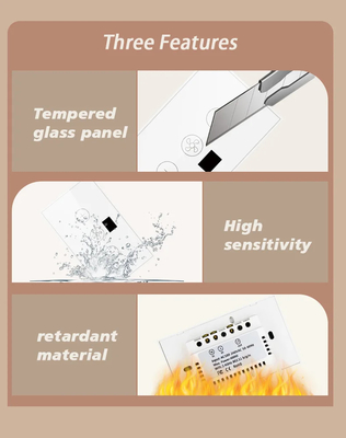 Glomarket Tuya Smart Wifi Ceiling Fan Switch Eu Стандартное стеклянное сенсорное стеновое приложение Удаленное управление электрическим переключателем скорости вентилятора