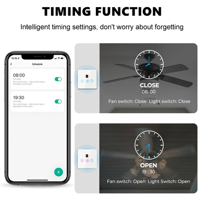 Glomarket Tuya Wifi Fan Light Switch Touch 3 в 1 Switch 5 скоростной регулировки потолок Фан переключатель для Alexa Google Home