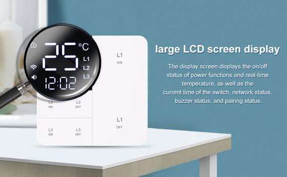 Glomarket Tuya Wifi Smart Wall Light Switch 1/2/3 Gang Support Voice/app/touch Control с дисплеем температуры