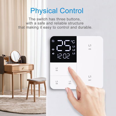 Glomarket Tuya Wifi Smart Wall Light Switch 1/2/3 Gang Support Voice/app/touch Control с дисплеем температуры