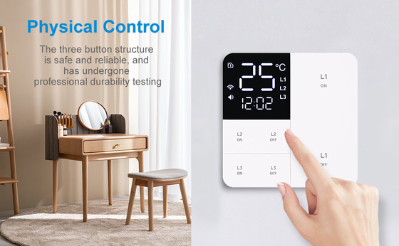Glomarket Tuya Wifi Smart Wall Light Switch 1/2/3 Gang Support Voice/app/touch Control с дисплеем температуры