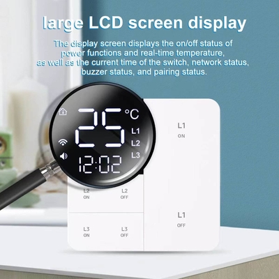 Glomarket Tuya Wifi Smart Wall Light Switch 1/2/3 Gang Support Voice/app/touch Control с дисплеем температуры