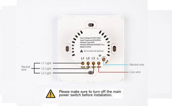 Glomarket Tuya Wifi Smart Wall Light Switch 1/2/3 Gang Support Voice/app/touch Control с дисплеем температуры