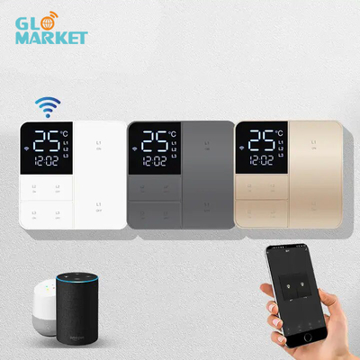 Glomarket Tuya Wifi Smart Wall Light Switch 1/2/3 Gang Support Voice/app/touch Control с дисплеем температуры