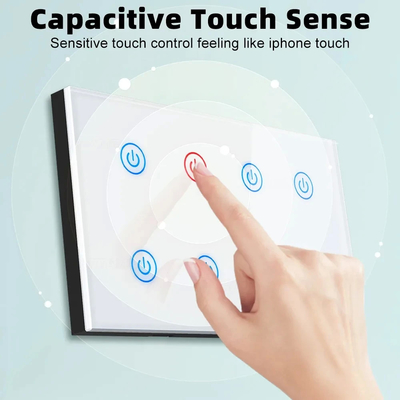 Glomarket Smart Home 8 Gang Wall Switch US Standard Tuya Voice APP Дистанционное управление Беспроводной настенной сенсорной подключителем