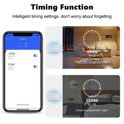 Glomarket Smart Home 8 Gang Wall Switch US Standard Tuya Voice APP Дистанционное управление Беспроводной настенной сенсорной подключителем