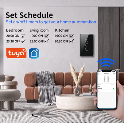 Glomarket Tuya Smart Switch Wifi US Электрический настенный переключатель Google Home Alexa Light Lamp Touch Switch Управление приложением
