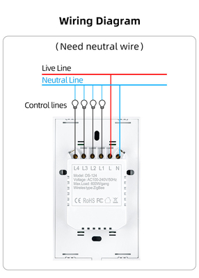 Glomarket Новый дизайн продуктов Tuya Smart Wifi Wall Switch Us Стандартная стеклянная сенсорная панель Световой переключатель поддержка приложения дистанционного управления